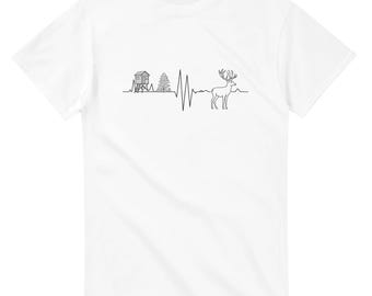Cazador, caza, guardabosques, bosque, cazadora, licencia de caza, latido del corazón, puesto de caza, regalo, camiseta, idea de regalo