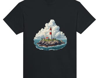 T-shirt phare de la mer du Nord, motif maritime, vacances à la plage, enfant du littoral, voile, île de la mer du Nord, nostalgie de la mer