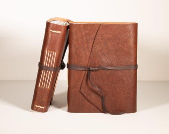 Italian Leather Artist Journal, 8x6, Handmade Amalfi Paper, 140 Pages