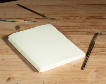 French Stitch Watercolor Sketchbook – Handmade Amalfi Cotton Paper, 7.5 x 5.5", 48 Pages