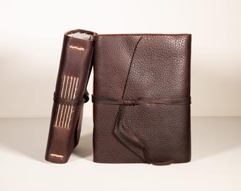 Rustic Leather Writers Journal, 8x6, Handmade Amalfi Paper, 160 Pages