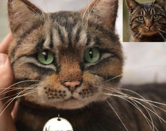 Needle Felted Cat Life sized Sculpture Tabby cat Memory Pet Portrait Pet replica Wildcat Felt Animal Personalized realistic ooak 3d felt pet