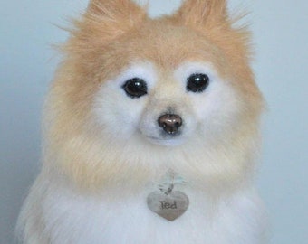 ポメラニアン・スピッツの子犬：リアルなぬいぐるみ犬、OOAK