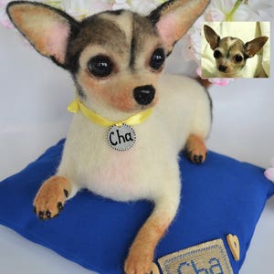 Gefilzter Chihuahua Nadel gefilzte Hunde Skulptur 3D Filz Skulptur Realistischer Hund Personalisierte Heimtier Kunst