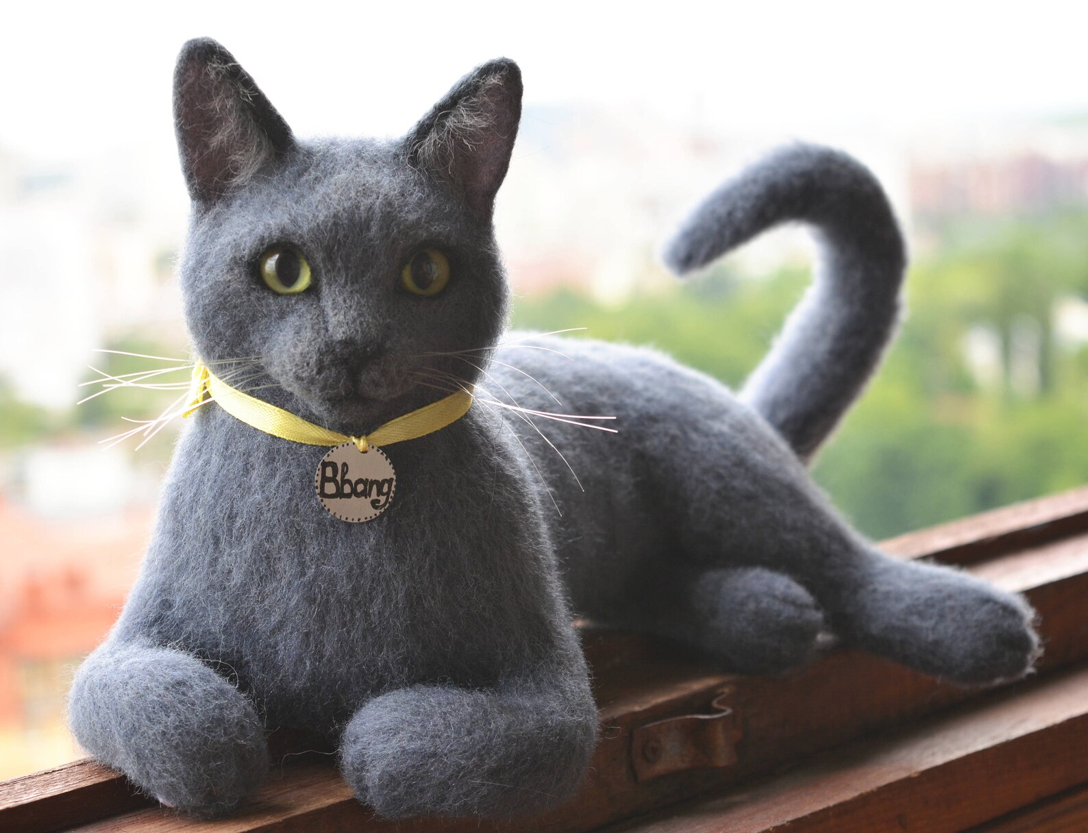 Needle Felted Russian blue Cat Sculpture Memory Pet Portrait Etsy