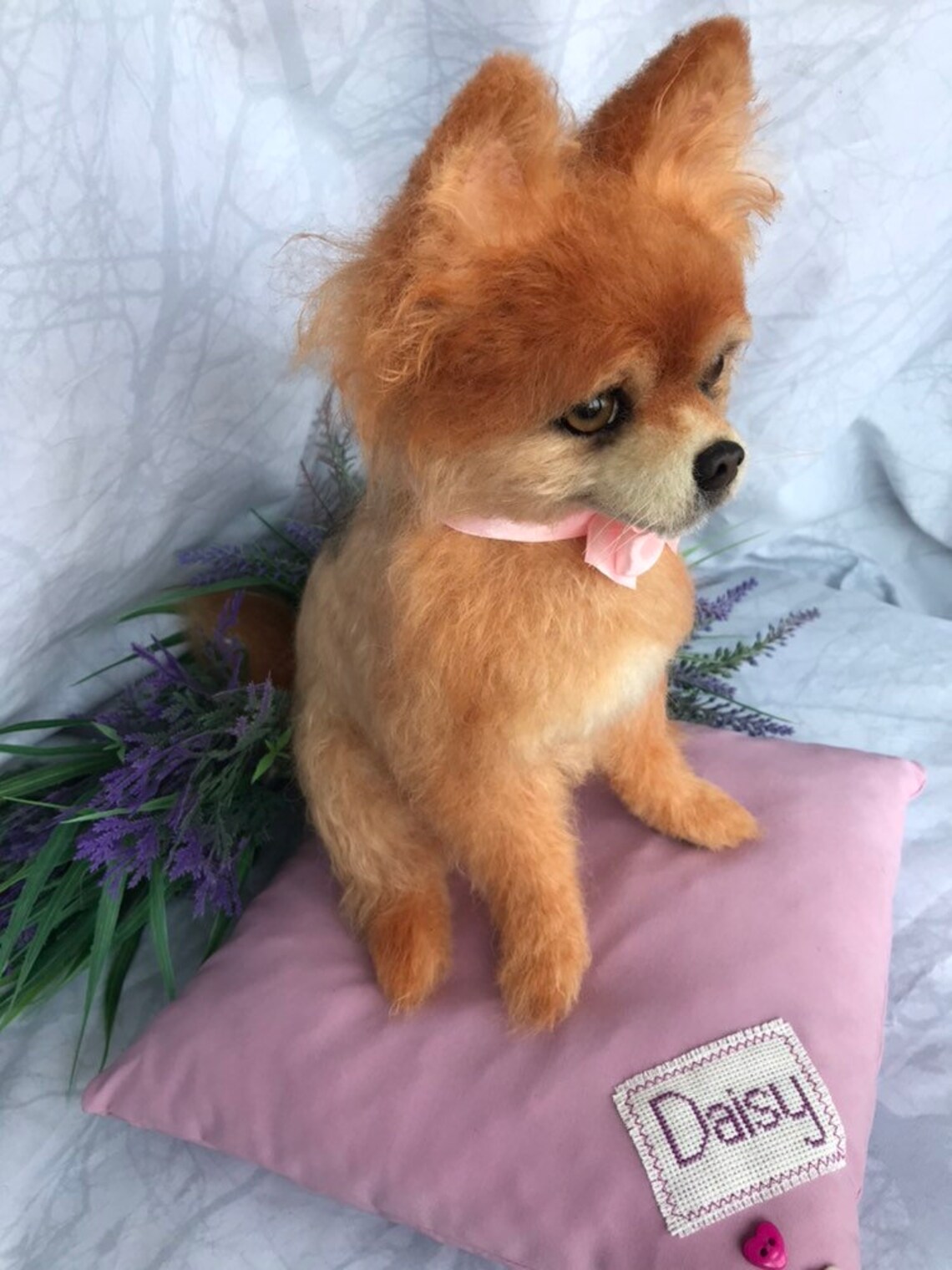 Pomeranian Needle Felted Dog Sculpture Pet Replica Dog Memory Etsy