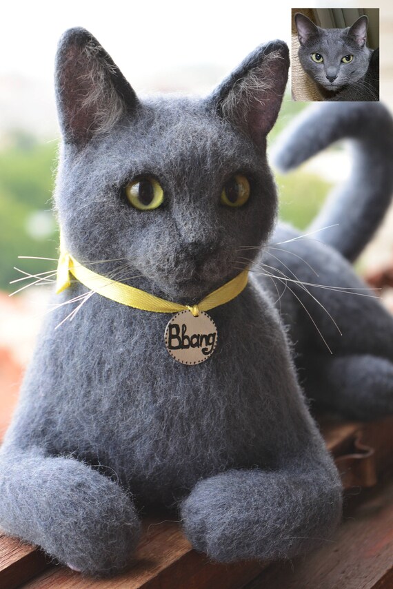 russian blue stuffed cat
