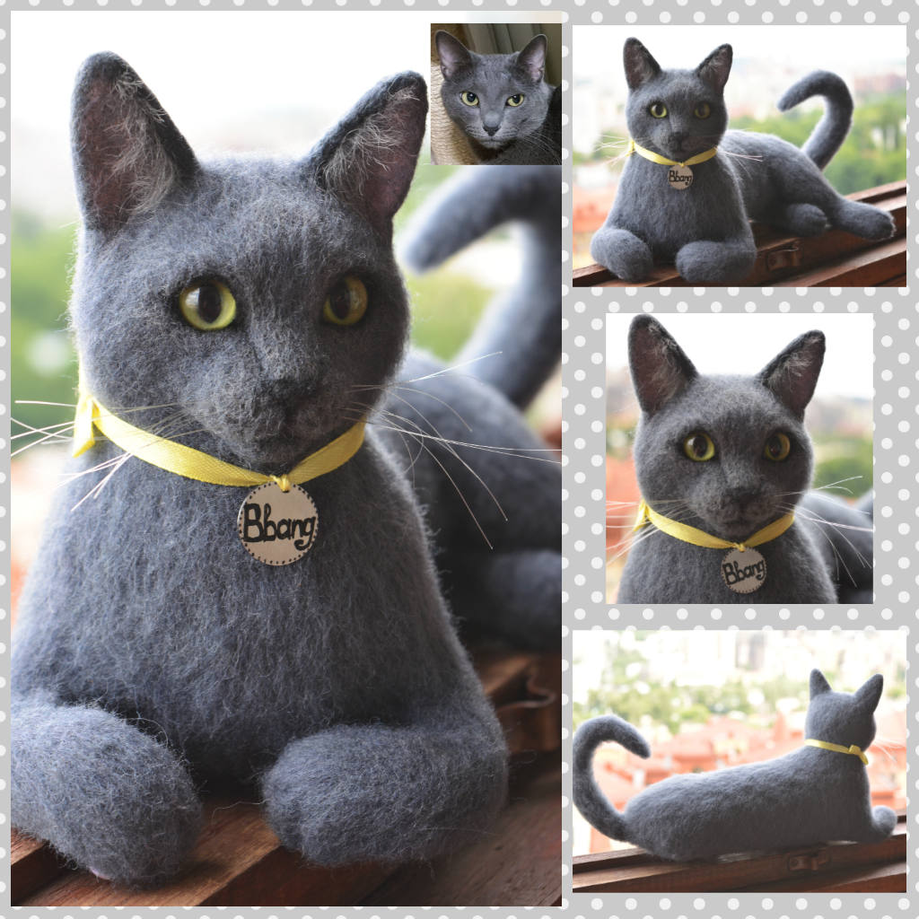 russian blue stuffed cat