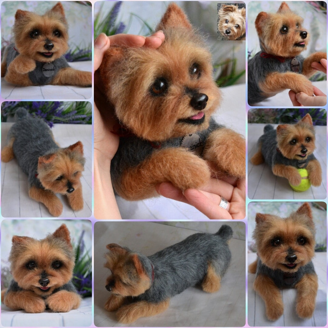 Yorkshire Terrier Artist Needle Felted Dog Sculpture Dog Portrait