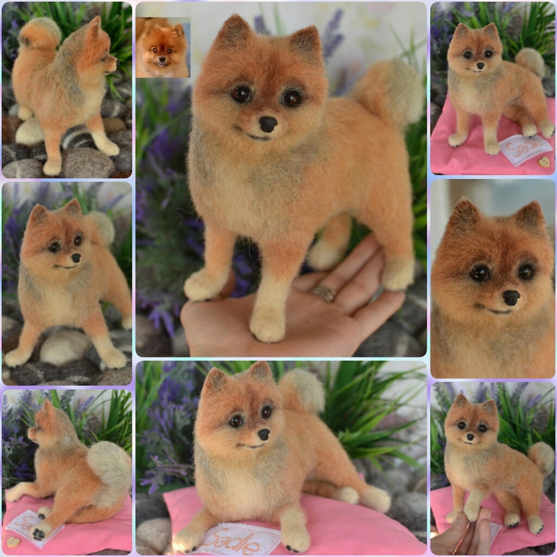 Pomeranian Spitz Needle Felted Dog Sculpture Pet Replica Dog Etsy