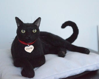 Custom Needle Felted Cat Sculpture, Pet Memorial Portrait