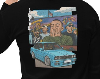 Pleingaz M3 E30 Graffiti Unisex-Hoodie aus Baumwolle und Polyester