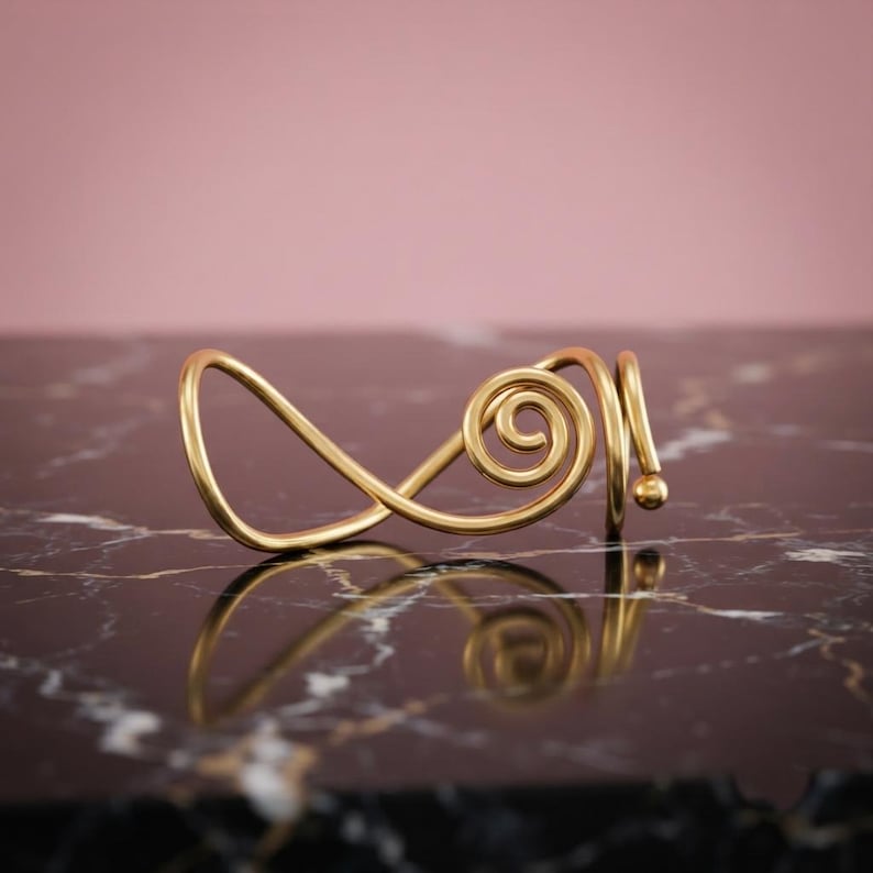 Romantic Spiral Heart Ring – Unique Gold Open Band Statement Jewelry ...
