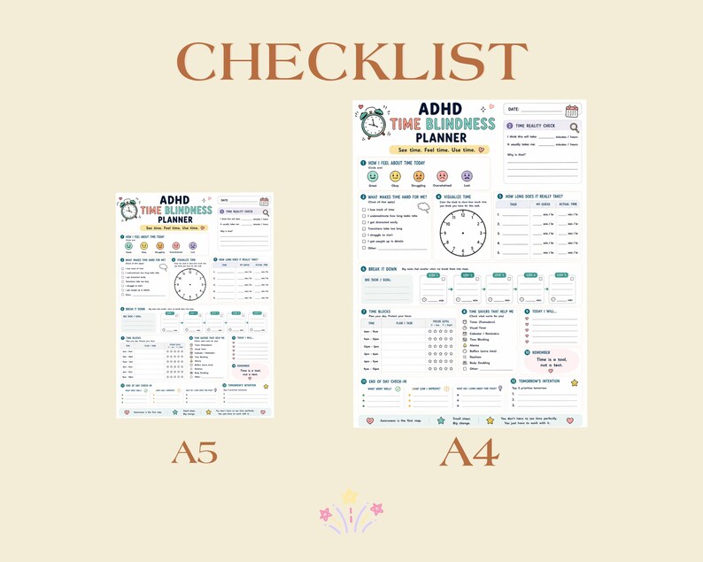 ADHD Time Blindness Planner Printable | Time Management Worksheet | Visual Time Tracker & Executive Function PDF image 2