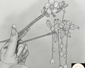 Handmade Chinese Style Flower Hair Stick – Elegant Tassel Hairpin