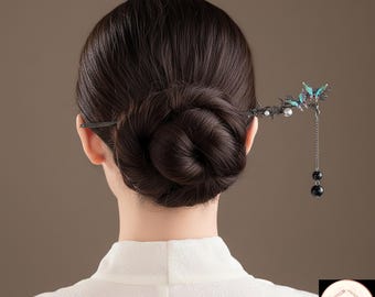 Neo-Chinese Butterfly Tassel Hair Stick - Elegant Hair Jewelry