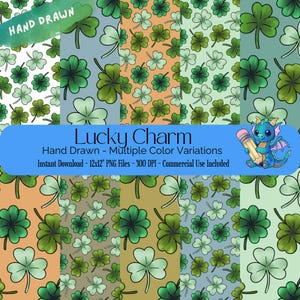 Lucky Charm Seamless Pattern – Festive St. Patrick&#39;s Day Digital Paper for Sublimation & Crafts