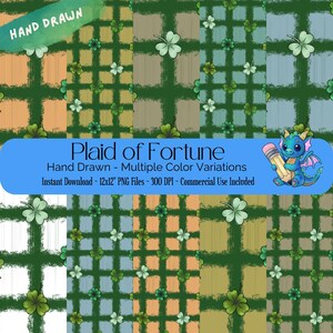 Plaid of Fortune Seamless Pattern – St. Patrick&#39;s Day Festive Digital Paper for Sublimation & Crafts