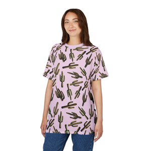 Pink Saguaro Cactus T-Shirt Nature-Inspired Tee Unisex Apparel