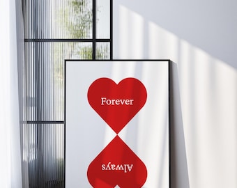 Forever Always Love Valentine Poster Digital Download