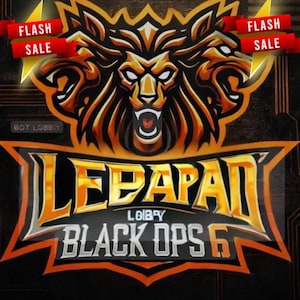 May include: A digital graphic featuring a lion's head with three faces, in shades of gold and orange. The text "LEBAPAI" and "BLACK OPS 6" are prominently displayed. Red banners with "FLASH SALE" are at the top.