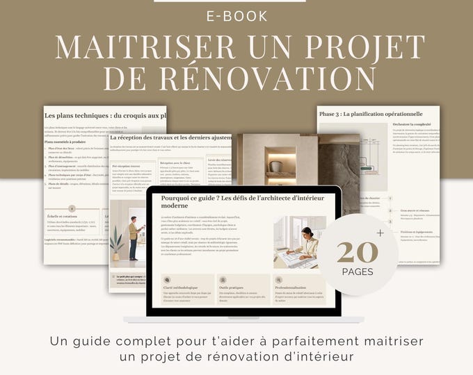 Ebook of the complete guide to mastering an interior renovation project from A to Z
