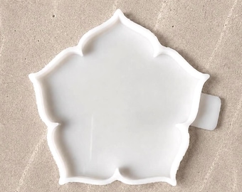 Molde de silicona para posavasos con forma de flor: Material de arte con resina epoxi, piezas para manualidades.