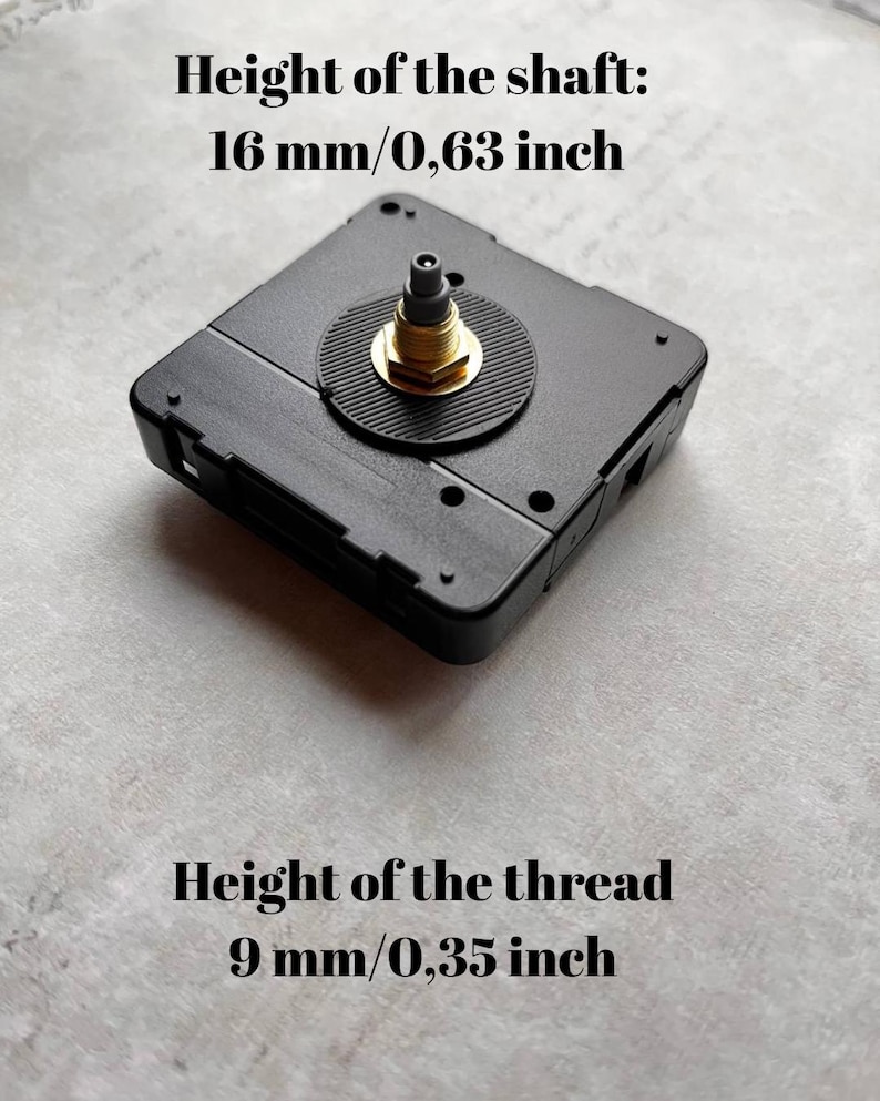 Silent Clock Movement Mechanism: 28 mm Shaft, DIY Clock Parts 16 mm/0.63 inch