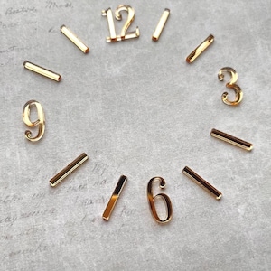 Spiegelset acryl kloknummers en markeringen 12-delig: lasergesneden gouden Arabische cijfers