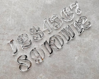 Mirror Acrylic Clock Numbers Kit 12 pcs: Laser Cut Silver Arabic Numbers
