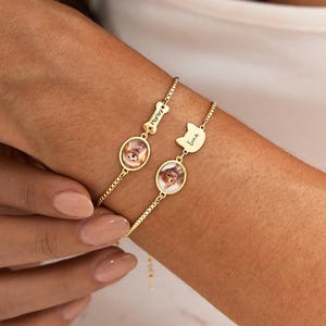 Haustierfoto-Armband, personalisiertes Hunde- oder Katzenarmband mit Namen, Haustier-Gedenkarmband, Haustierschmuck, Geschenk zum Verlust eines Hundes, Geschenk für Tierliebhaber