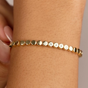 Custom Name Bracelet, Engraved Bracelet, Personalized Minimalist Bracelet, Gift for Mom, Couple Bracelet, Keepsake Gift