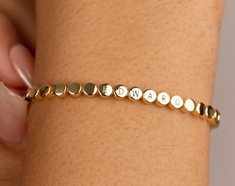 Custom Name Bracelet, Engraved Bracelet, Personalized Minimalist Bracelet, Gift for Mom, Couple Bracelet, Keepsake Gift