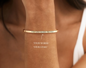 Personalized Name Bangle Bracelet, Custom Message Bangle, Adjustable Bracelet, Couple Jewelry, Anniversary gift, Christmas Gift for Her