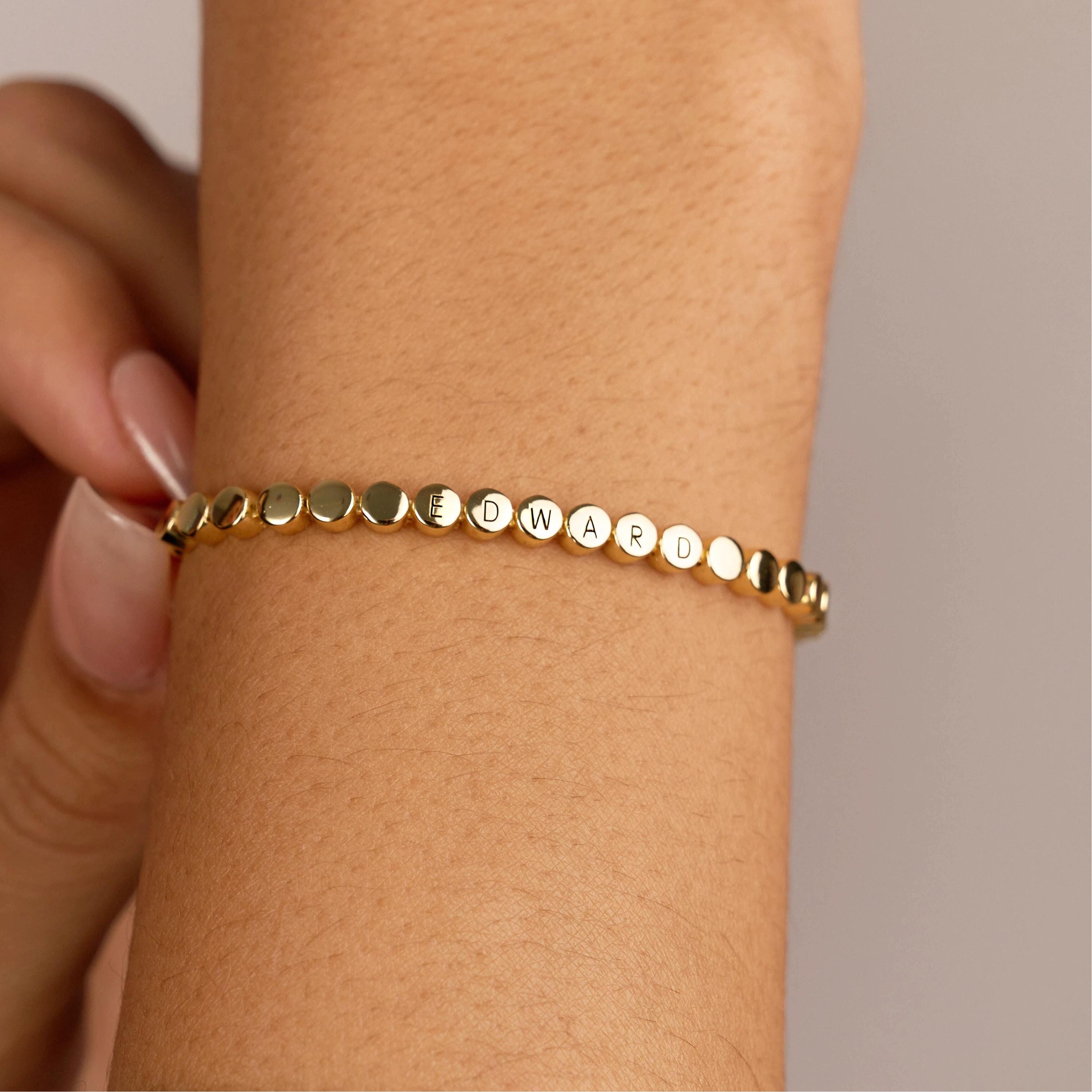 Bracciale Regolabile In Acciaio Inox LSxAB Con Iniziale A-Z E Cuore – Rosa Oro, Gioiello Personalizzato Donna