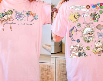 Retro Coquette Bow Disney Up Carl And Ellie Adventure Is Out There Shirt, Disney Vacation Shirt, Disneyland Trip Shirt, Carl And Ellie