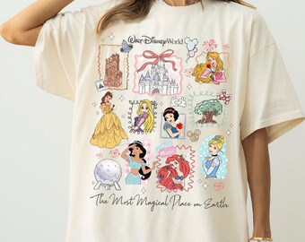 Walt Disney World Disney Princess Comfort Colors Shirt, WDW Magic Kingdom Shirt, The Most Magical Place On Earth, Princess Birthday Girl Tee