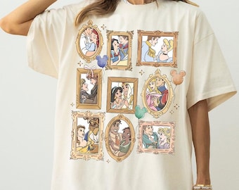 Disney Princess Comfort Colors Shirt, Aurora Ariel Belle Cinderella Tiana, Disney Family Matching Shirt, WDW Magic Kingdom Girls Trip Shirt