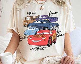 Disney Pixar Cars Character Signature Comfort Colors Shirt, Walt Disney World Cars Shirt, Disney Cars Land Shirt, Disney Family Trip Shirt