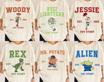 Disney Pixar Toy Story Character Shirt, Woody Buzz Lightyear Rex Alien, Disney Family Matching Shirt, Disney Vacation Shirt, Disney Kids Tee