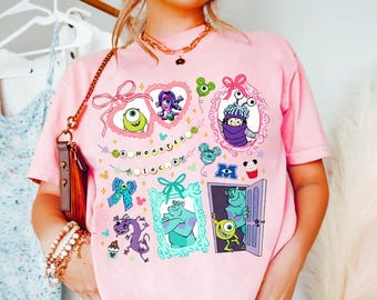 Retro Coquette Bow Disney Monster Inc. Shirt, Sully Mike Boo Monster University Shirt, Disney Family Trip Shirt, Disney Shirts, WDW Tee