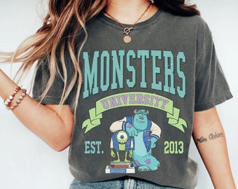 Monsters University Est 2013 Disney Comfort Colors Shirt, Vintage Monsters Inc. Shirt, WDW Magic Kingdom Shirt, Disneyland Vacation Shirt