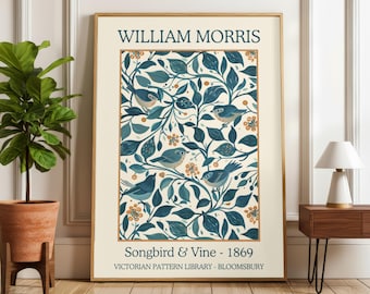 William Morris Wall Art | Songbird & Vine | Mid Century Wall Print