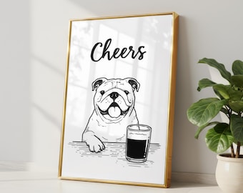 Imprimé Bulldog Bar // Imprimé animal hilarant
