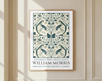 William Morris Wall Art | Songbird & Vine | Mid Century Wall Print