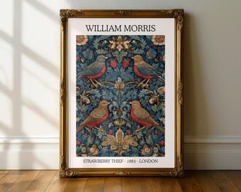 Strawberry Thief Print: Nature Inspired Wall Art (Unframed or Framed Options)