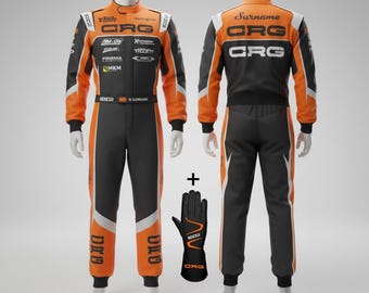 Personalized CRG Go Kart Suit and Gloves, F1 Style Racing Set