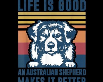 Vintage Australian Shepherd PNG, Retro Sunset Dog Lover Design, Aussie Shepherd Mom Dad Gift, Australian Shepherd Sublimation Graphic