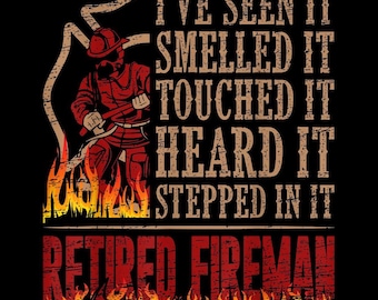 Gepensioneerde brandweerman png, grappig pensioen brandweerman cadeau, brandweer brandweer humor sublimatie