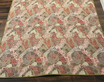 Orange and green handmade quilt